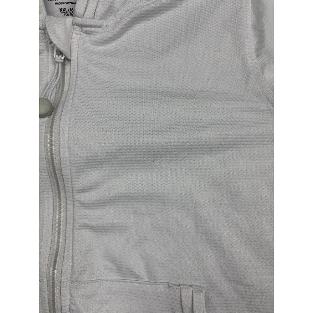 Athleta Girl Hoodie Girls XXL/16 White Full Zip Thumbholes Lightweight Jacket - Picture 5 of 7